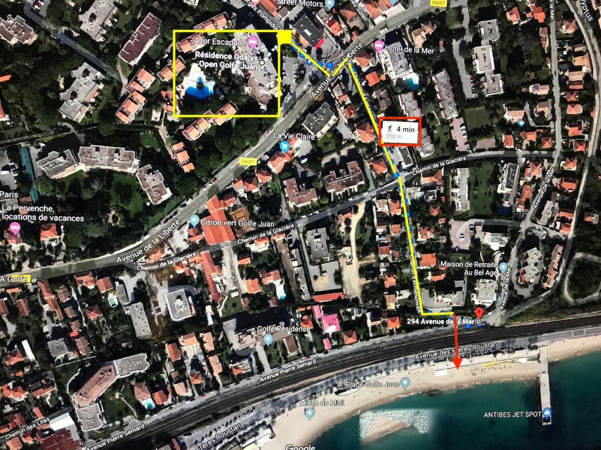 Appartement T2 de standing au pied des plages Golfe-Juan Buitenkant foto